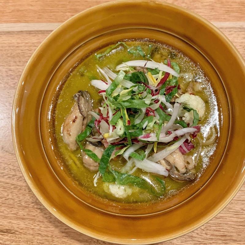 限定　牡蠣のアヒージョらーめん(海老丸らーめん)