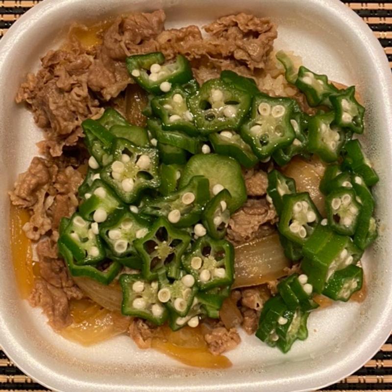 かつぶしオクラ牛丼(中盛)(すき家 枚方中宮東之町店 )