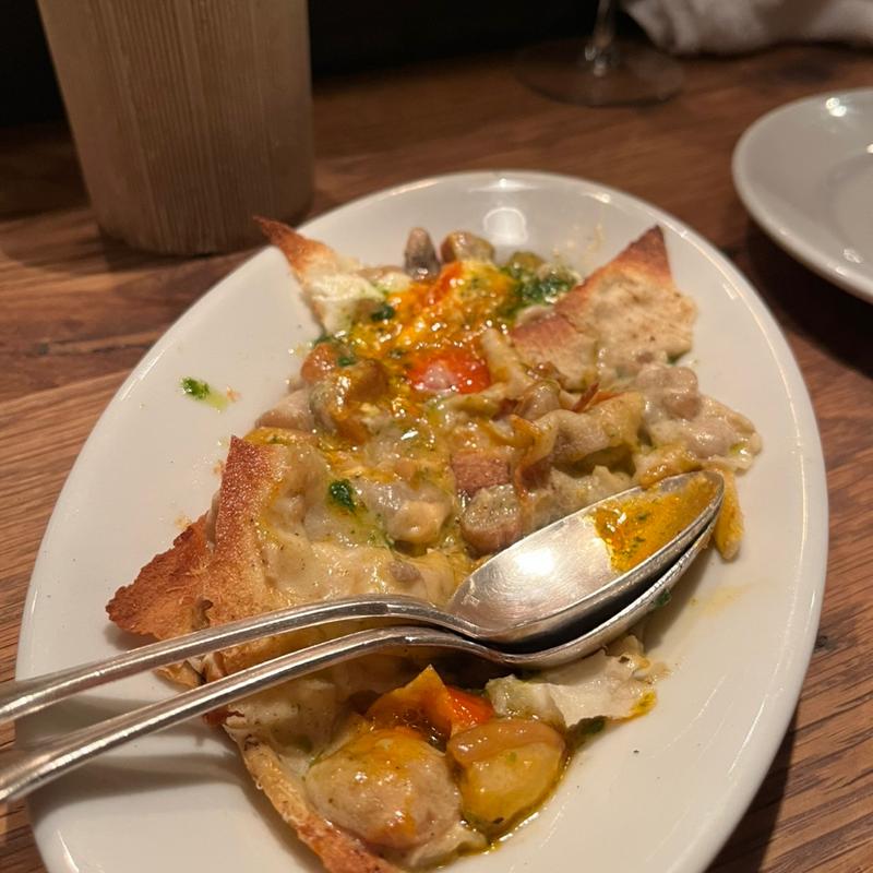 ポルチーニ茸のパーネカラザウ 半熟卵のせ(チニャーレ ヴィーノ エ パーネ)