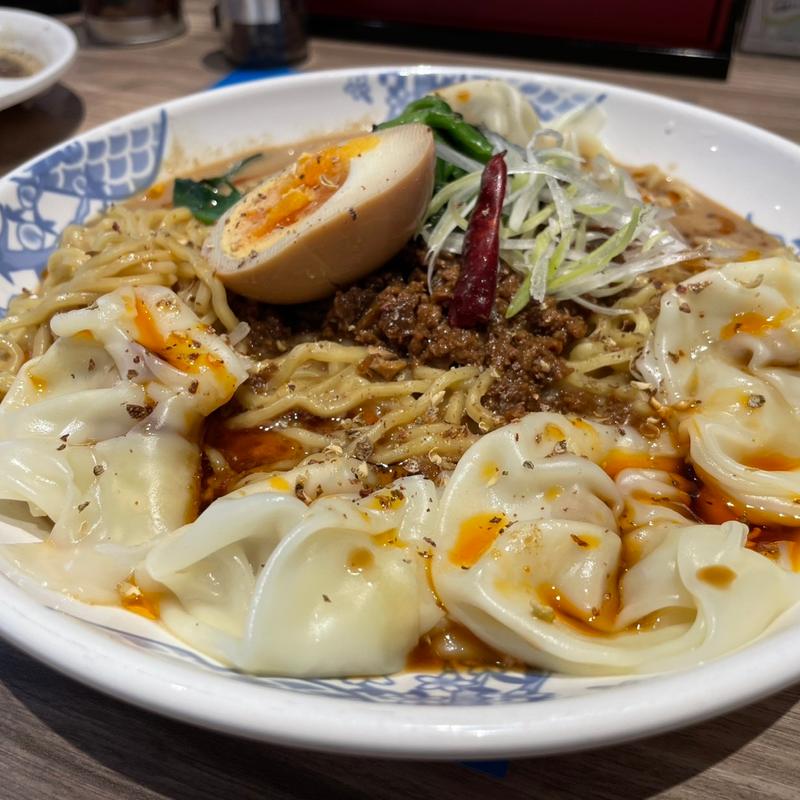 雲呑入り汁なし坦々麺(バーミヤン 羽生店)