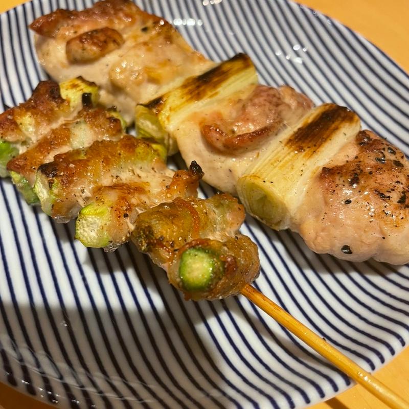 アスパラ巻き(炭火串焼ヒヨク之トリ 水道橋店)