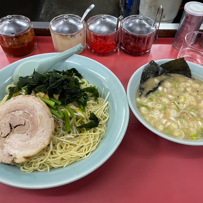 塩つけ麺＋大チャーシュー1枚＋ニンニクの芽＋薬味ねぎ(ラーメンショップ 羽生インター店)