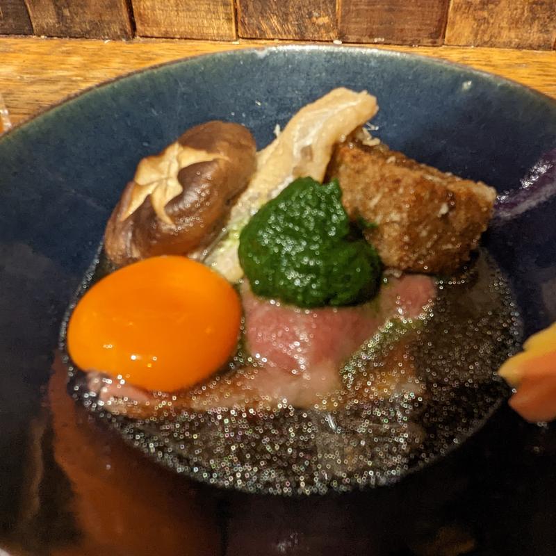 和牛と蓮根豆腐、穴子すき焼き(立呑み とだか)