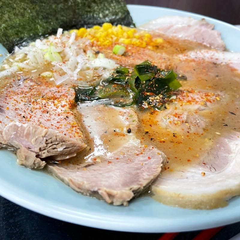 塩チャーシュー＋ブラックビネガーセブンスパイス(BV7)(ラーメンショップ北川辺店)