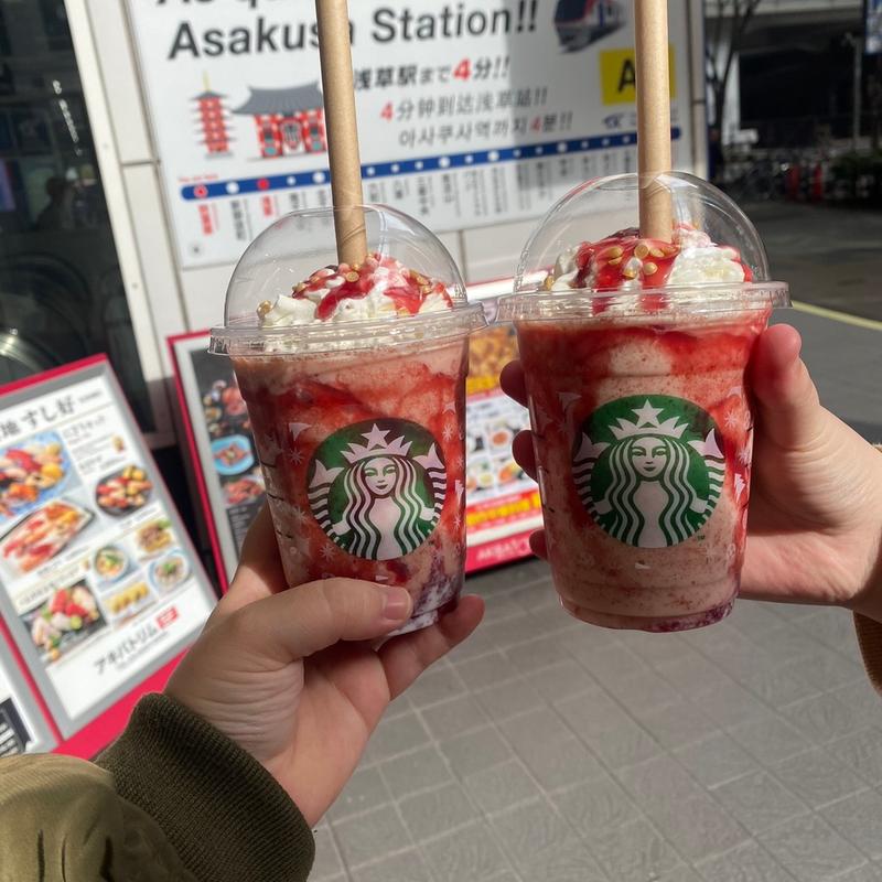 ストロベリー&ベルベットブラウニーフラペチーノ(スターバックス コーヒー 秋葉原駅前店)