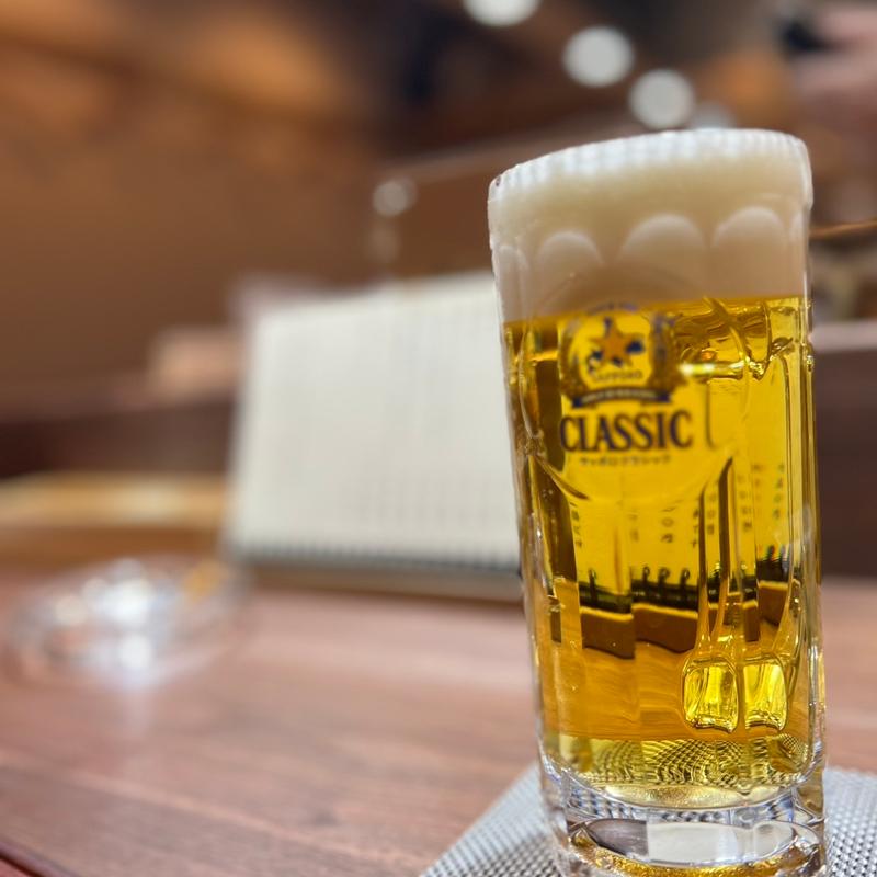 サッポロクラシック生ビール(鉄板焼 工藤)