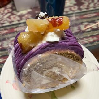 紫芋のカフェロール(パティスリー イチリュウ イオン福岡店)