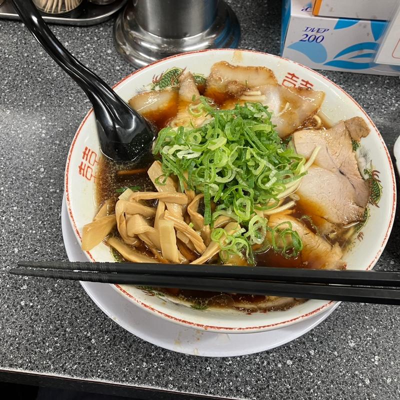 中華そば たけ（チャーシュー＆ネギ入り＆めんま盛り） (新福菜館 守口店 （ラーメン SHINPUKU）)