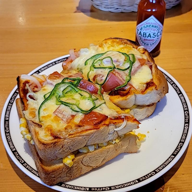 たっぷりたまごのピザトースト(コメダ珈琲店 大森イトーヨーカドー店)