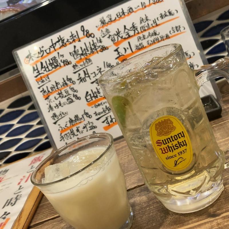 白いラフランスのお酒、ハイボール(藁ト炭バルタン 広島駅店)