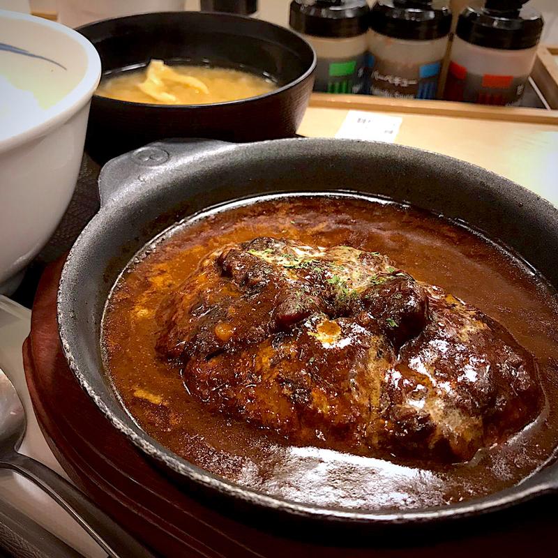 黒毛和牛入り粗挽きハンバーグのビーフシチュー定食(松屋 仙台五橋店 )