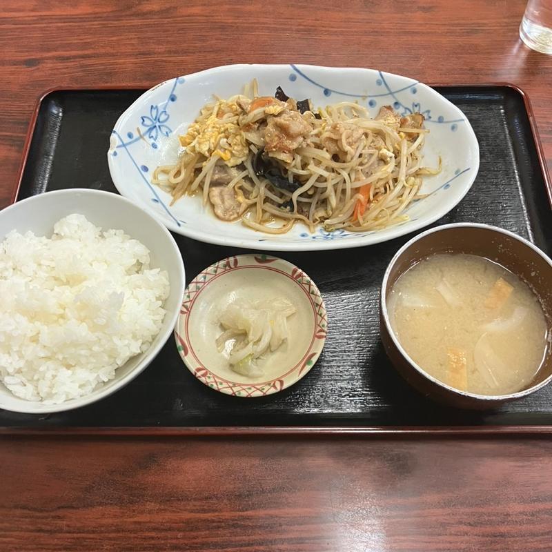 肉玉もやし炒め定食(こまつ屋)