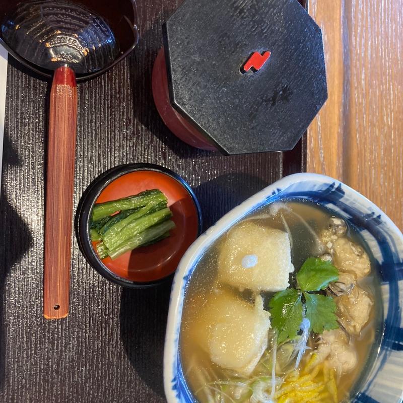 牡蠣と餅のうどん定食(信州そば処 そじ坊 岐阜モレラ店)