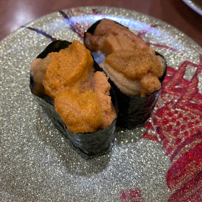 塩水ウニ軍艦(回転寿司 えりも岬 菊水元町店)
