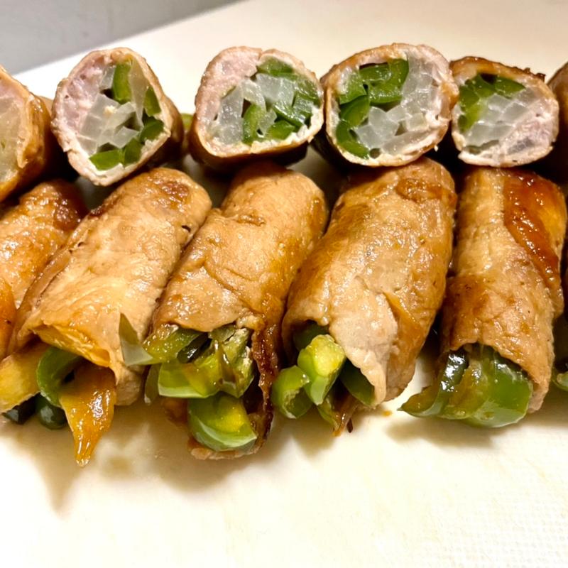 ピーマン、玉ねぎの肉巻き(Big-A 船橋田喜野井店)