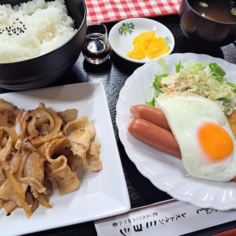 生姜焼きウィンナーエッグセット(レストラン ミヨシ)