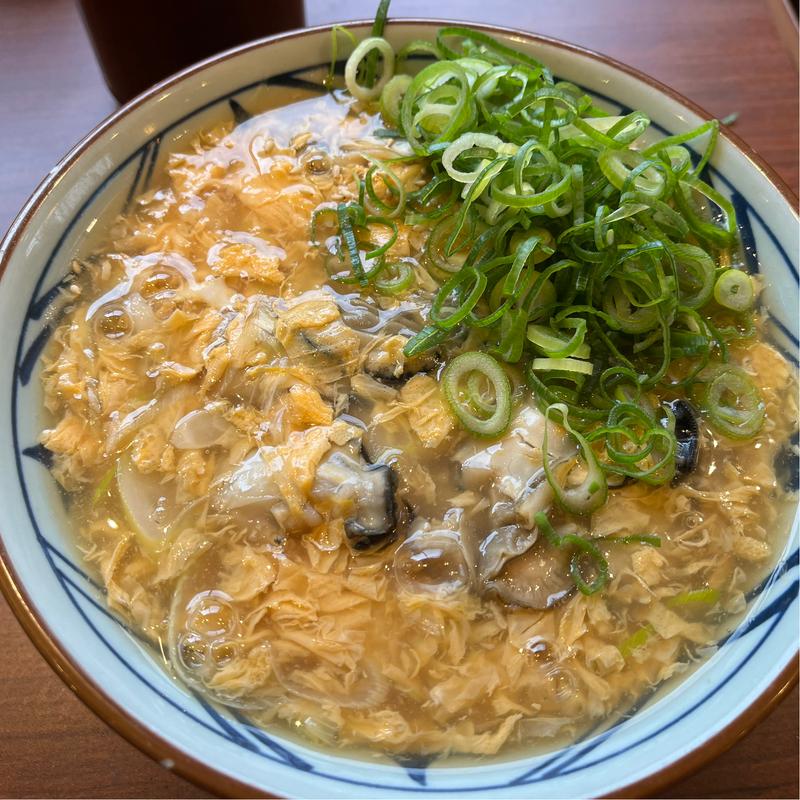 牡蠣たまあんかけうどん並(丸亀製麺上尾)