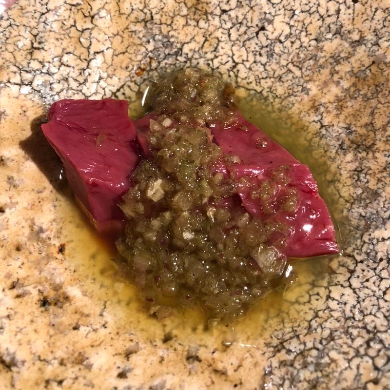 ハツ刺し(京洛肉料理かなえ)