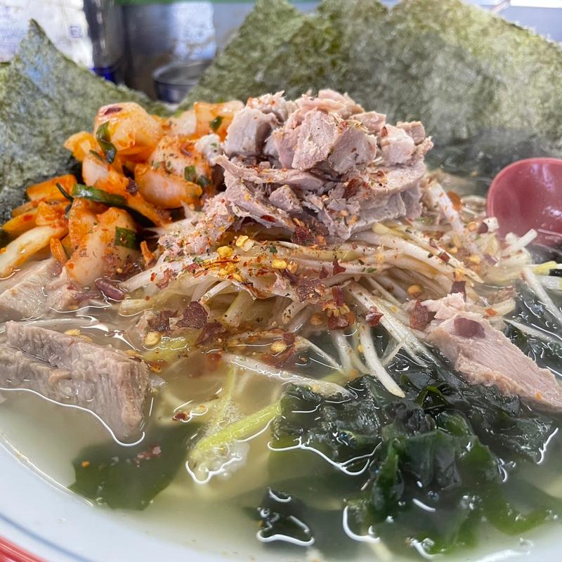 ネギ塩ラーメン＋海苔＋サービス辛タマ(ラーメンショップ 122号騎西店)
