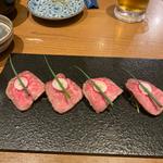 黒毛和牛の炙り刺し