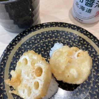 れんこんの天ぷら寿司(はま寿司 つくば小野崎店)