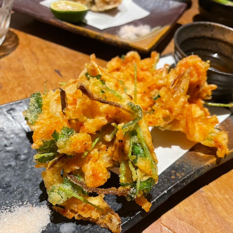 桜海老と三つ葉のかき揚げ(魚屋ひでぞう 難波店 )