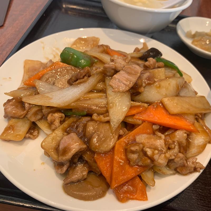 豚肉と筍の甘辛炒め(独一処餃子 葛西本店)