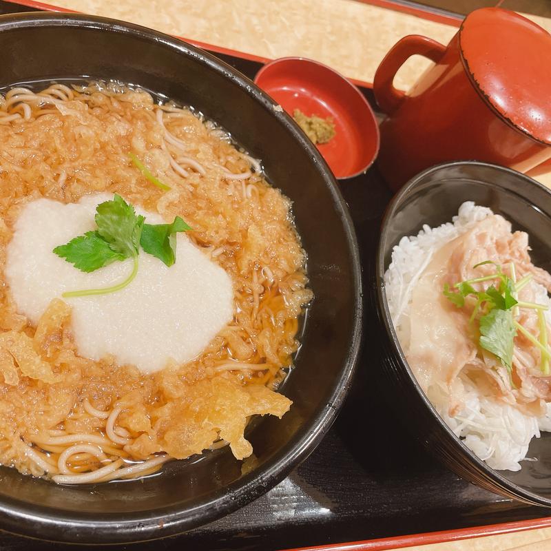 蕎麦屋の香味肉だし茶漬けセット(小諸そば ニコライ坂店 )