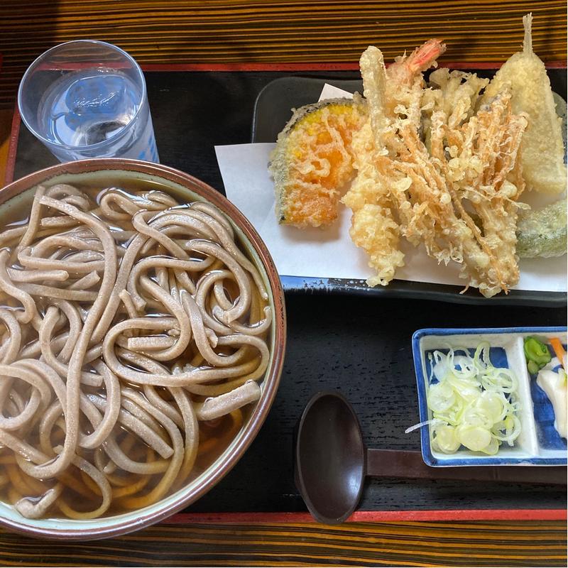 天ぷらそば(温) そば大盛(手打そば 草太 )