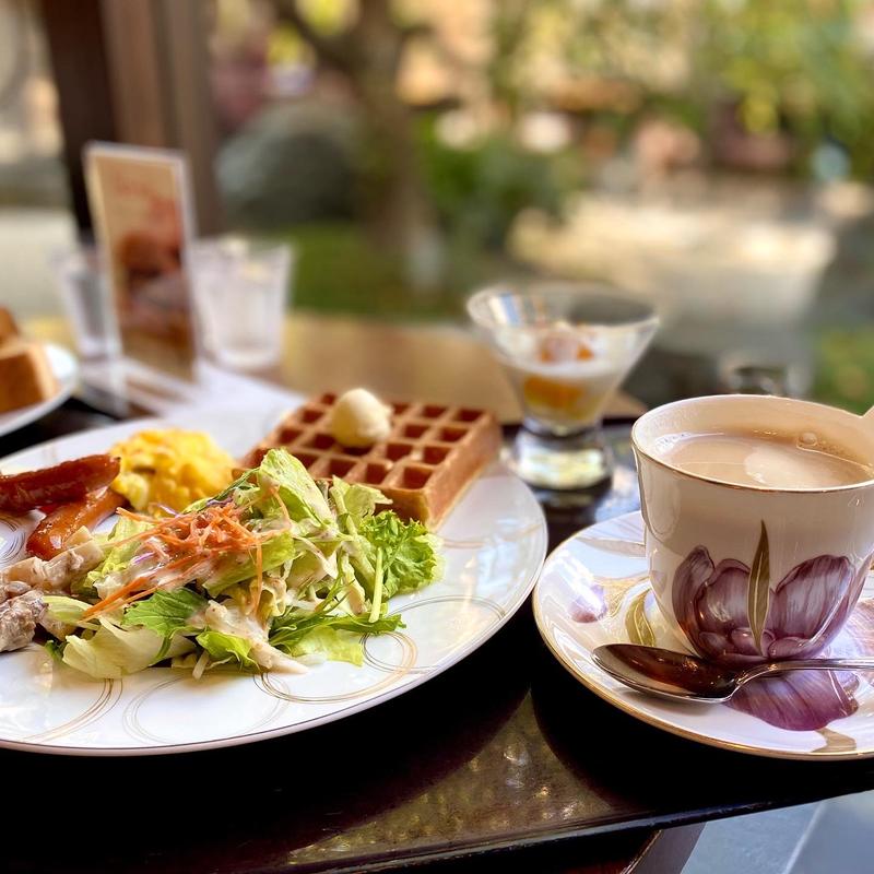 桜ワッフルモーニング(桜珈琲 鳳本店)