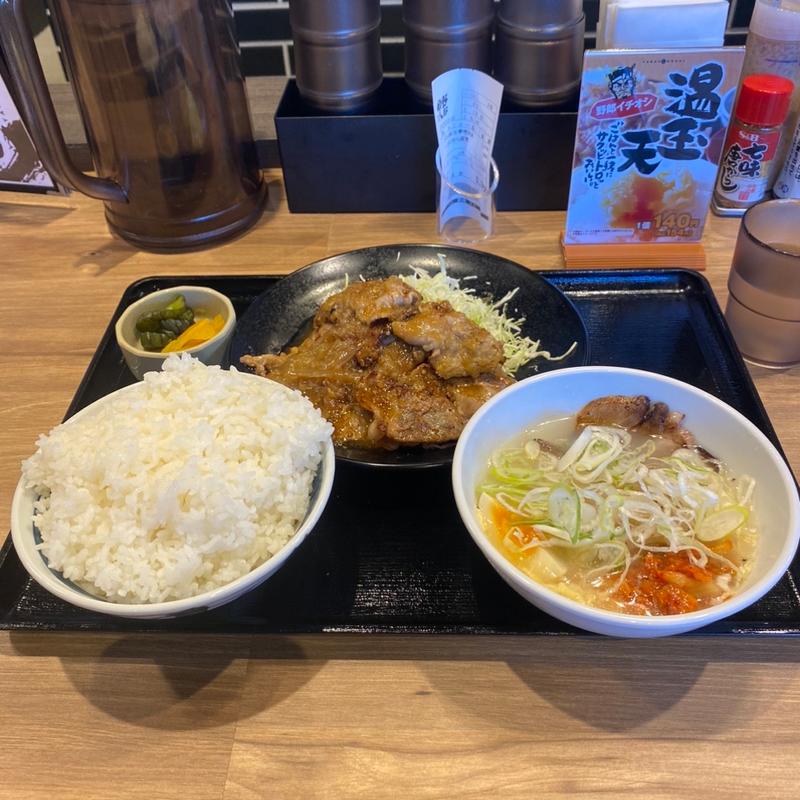 しょうが焼き定食 特盛り 温めん変更(野郎めし 土浦おおつ野店)