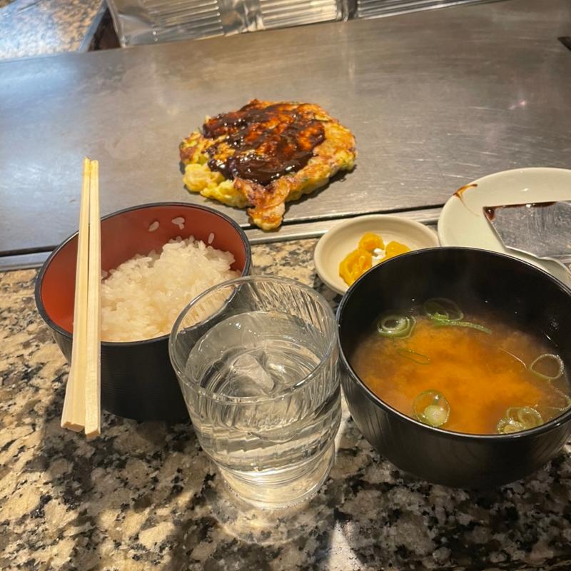 お好み焼き定食(お好み焼き・鉄板焼 粉もん 昭和や)