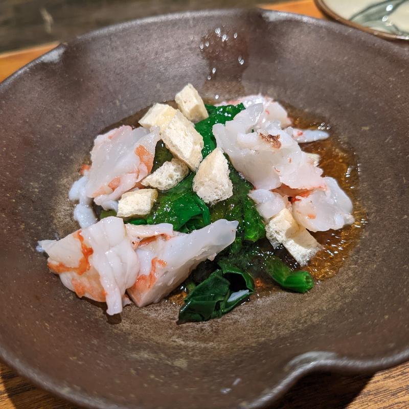 ちぢみほうれん草お浸し(松陰鶴水)