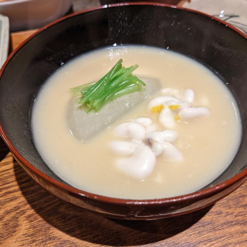 蕪と白子の白味噌仕立て(松陰鶴水)