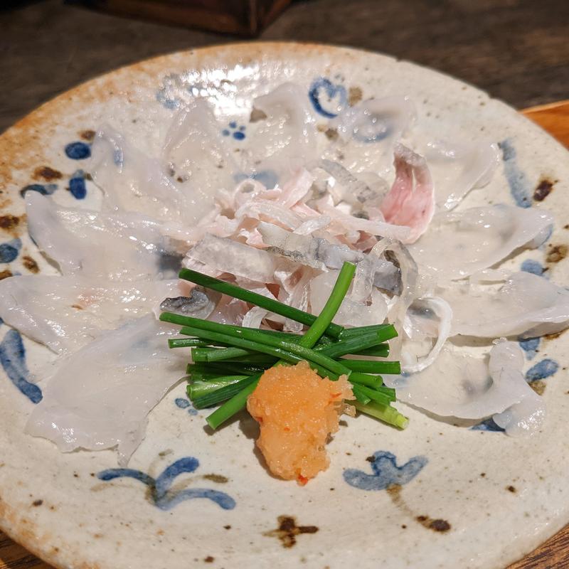 河豚刺し(松陰鶴水)
