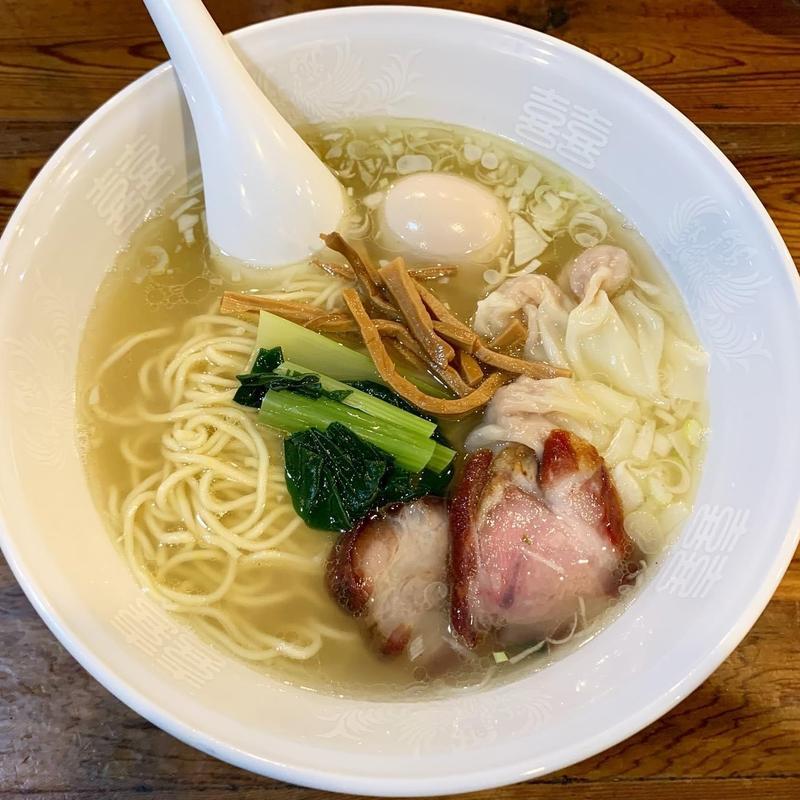 塩ワンタンメン3個 味玉(らーめん穀雨)