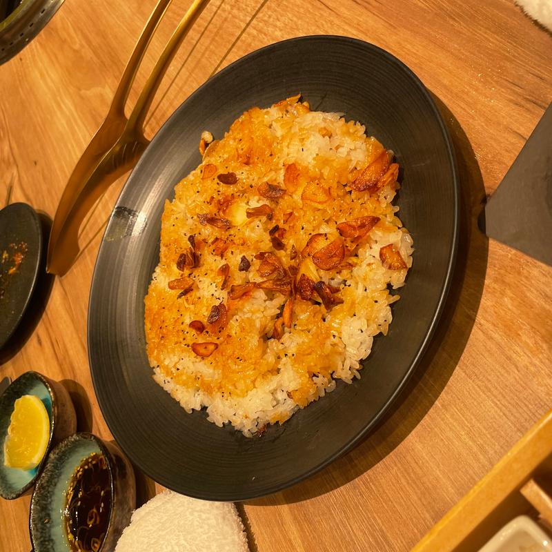 焼肉屋のガーリックライス 卵スープ付(焼肉 牛宮城)