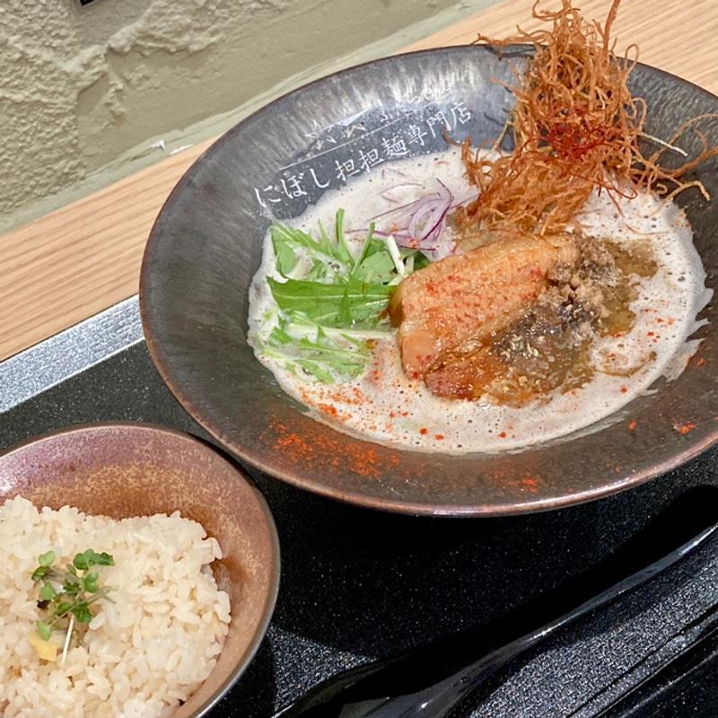 極厚チャーシューにぼし担々麺　ランチ限定アサリご飯SET(にぼし担担麺専門店 ☆☆ ふたつぼし)