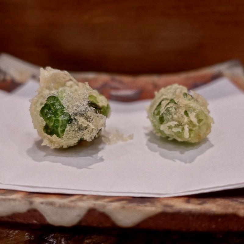 芽キャベツ(天ぷら ふく西 禅と匠)