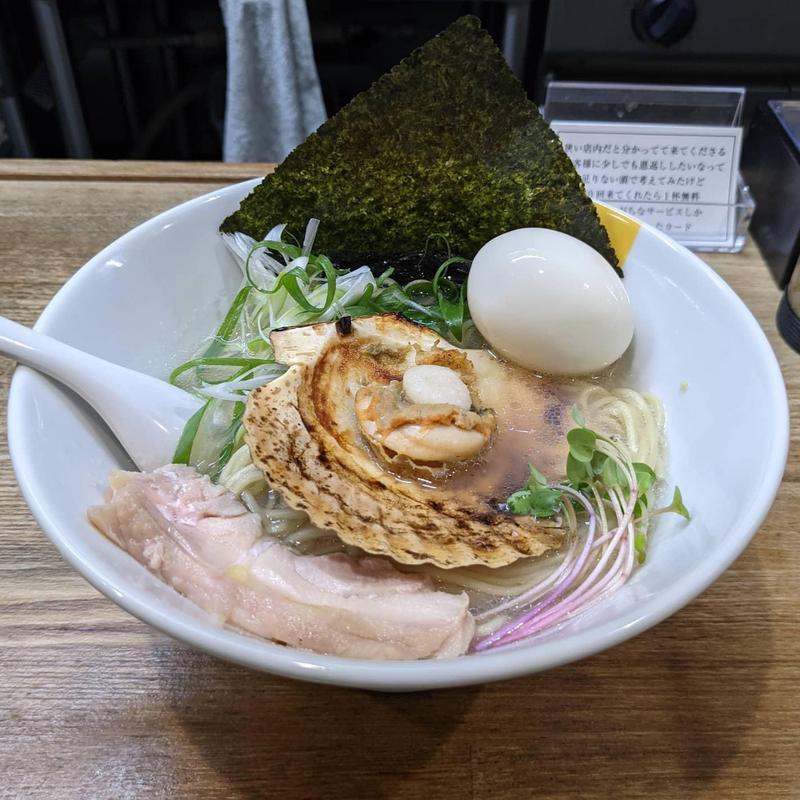 北海道さんホタテの人魚もぐらー麺(塩生姜らー麺専門店MANNISH 神田西口店)