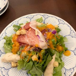 ハモンセラーノと蒸し鶏のサラダ(鎌倉パスタ 三井アウトレットパーク札幌北広島店)