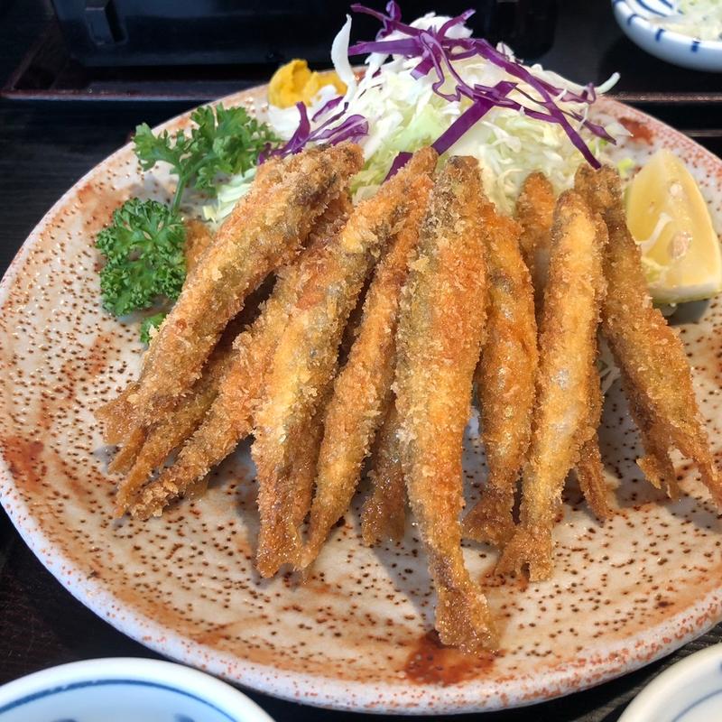 ワカサギ定食(深生そば)