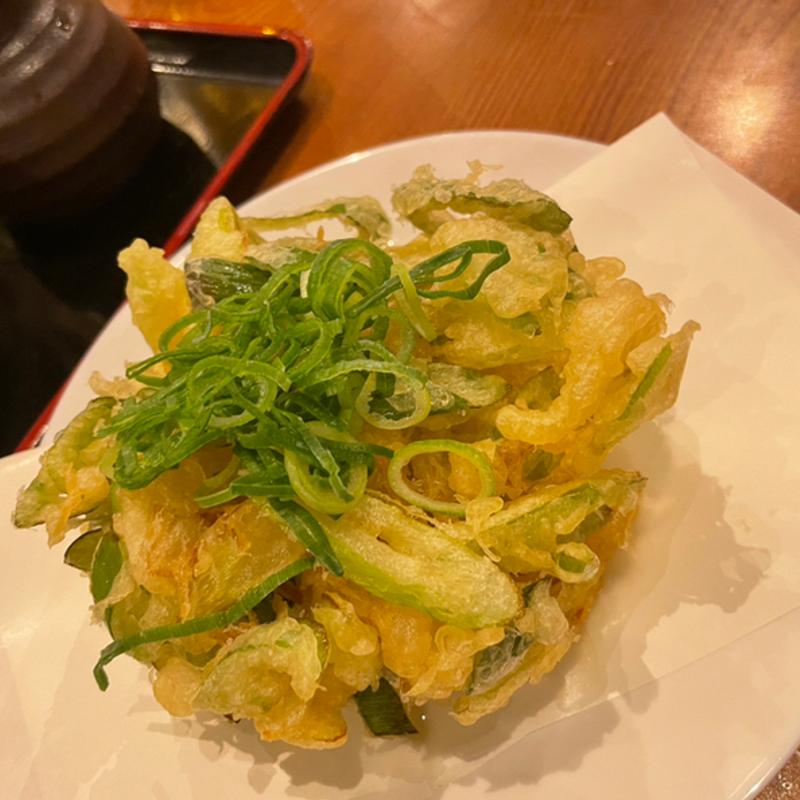 ねぎのかき揚げ(花は咲く 新中野本店)