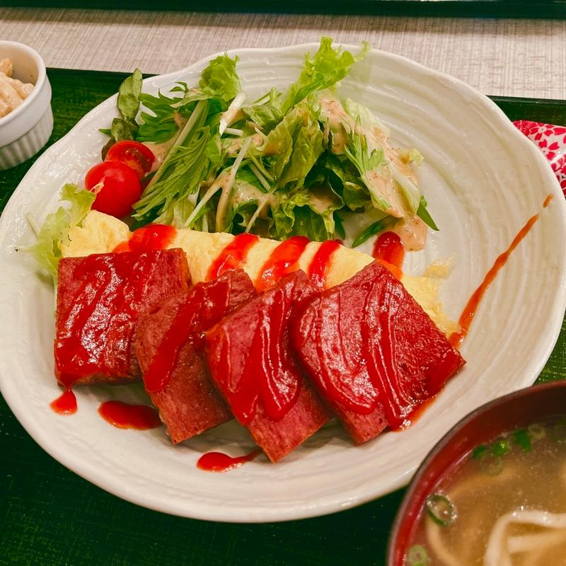ポークたまご定食(沖縄クラフトビール＆琉球バル ガチマヤ（神保町駅）)
