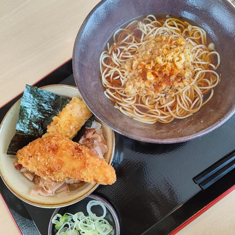 ミニのり弁セット (温)(ゆで太郎 西宮の沢店)