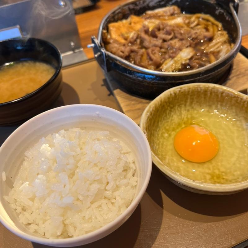肉増•すき焼き定食(やよい軒 牛久上柏田店)