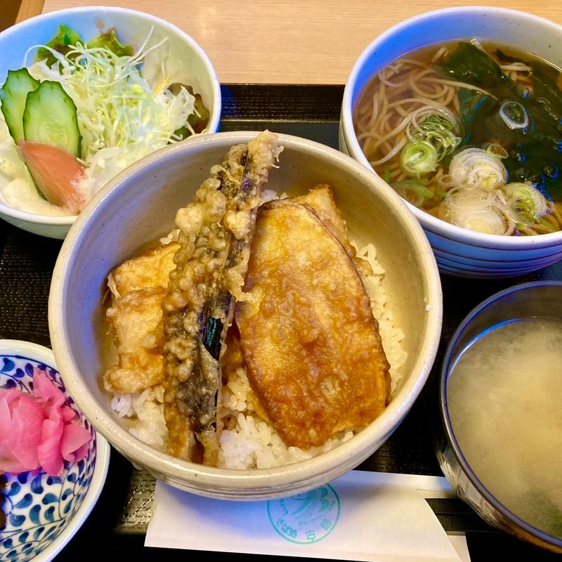 ミニゆば天丼セット(そば処　古館)