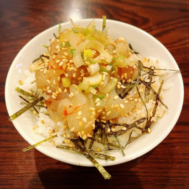 赤エビの旨ネギ和え( 灼味噌らーめん 八堂八（やどや）)