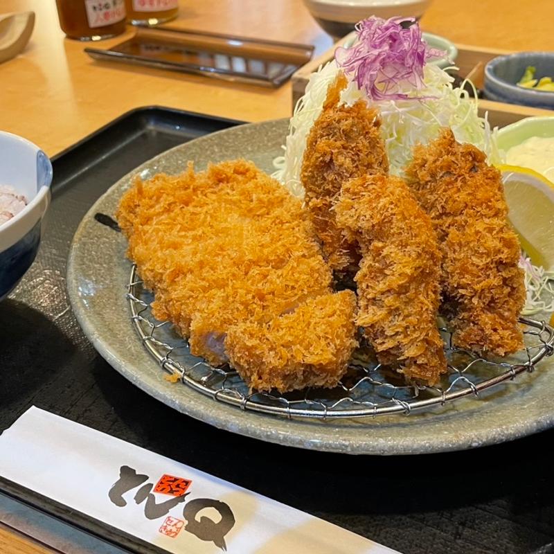 やまと豚ロース＆ カキフライ定食(とんかつとんQ ふじみ野店)