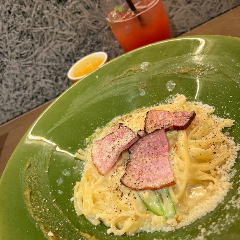 燻製ベーコンと柚子のカルボナーラ(パティスリー＆カフェ デリーモ 東京ミッドタウン日比谷店)